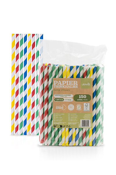 Mank Colored paper straws, 8 mm x 20 cm, 150 pcs