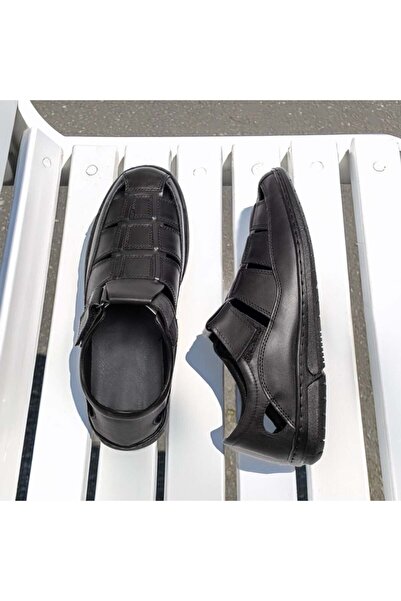 Modlet.ro Pantofi casual negri din piele pentru bărbați MOD13780