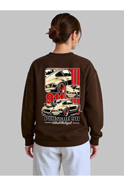 ArtYus سويت شيرت بورش 911 بأكمام طويلة للجنسين مطبوع عليه شعار السيارة ذو ياق...
