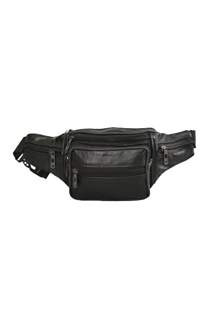 OEM Geanta crossbody Perfect Line, Piele naturala, 24/11/9 cm, Neagra