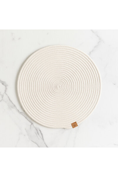 İzgi Concept 6 Pieces of Beige Jute Supla |   American Service |   Wicker Woven Stitched |   Lux Presentation Plate Coaster |   31X31Cm