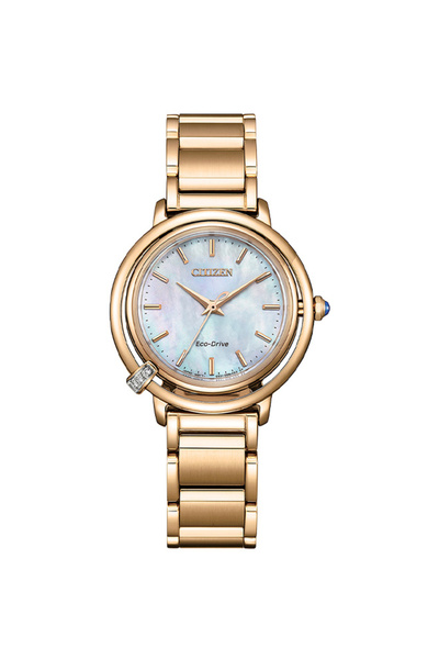 Citizen ساعة نسائية تناظرية بمينا أزرق - EM1093-61D