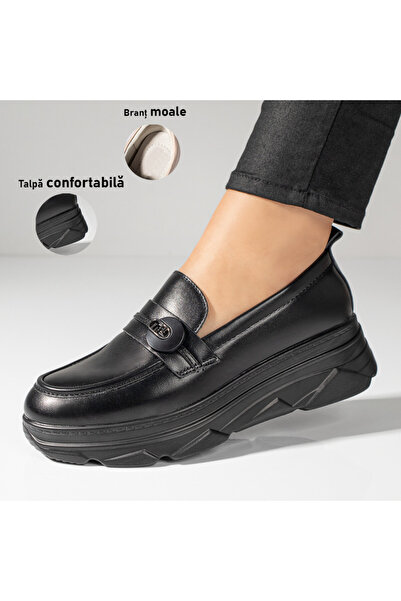 Modlet.ro Pantofi sport negri cu platformă pentru femei MOD10970