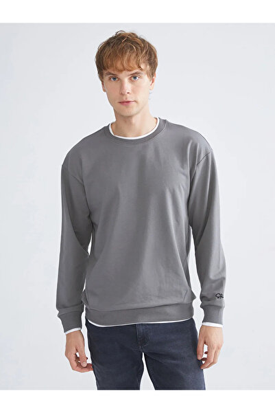 LC Waikiki XSIDE Antrasit Bisiklet Yaka Erkek Sweatshirt