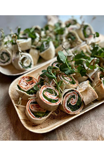 Mank Правоъгълни кетъринг подноси, изработени от палмова кора, 250 x 160 x h2...