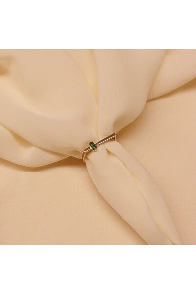 TAHAN MÜCEVHERAT Zümrüt Taşlı Çubuk Minimal Yüzük-13