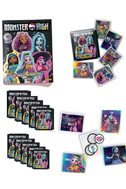 Next Plus Album de autocolante licențiat Monster High - Fii unic, fii monstruos + 10 pachete (50 de bucăți)
