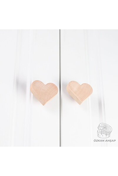 KOÇSAN Ξύλινη λαβή καρδιάς Πολυτελής λαβή συρταριού ντουλαπιού επίπλων κουζίνας σε χωριάτικο στυλ (1 ΤΕΜ.)