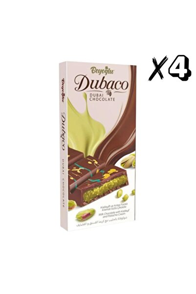 Beyoğlu Çikolata Dubaco Çıtır Kadayıflı Ve Antep Fıstıklı Çikolata 95 Gr x4