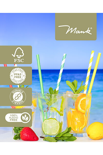 Mank Colored paper straws, 8 mm x 20 cm, 150 pcs