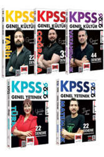 Yargı Yayınları 2026 KPSS GK-GY Tüm Dersler Tamamı Çözümlü Deneme Seti (5 Kitap)