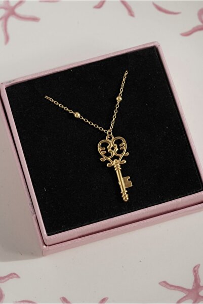 AŞIK ACCESSORIES قلادة مفتاح عتيقة من الفولاذ المقاوم للصدأ