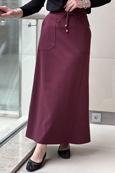 sentez giyim Sentez Elenna Cep Düğmeli Çan Etek