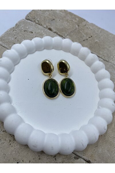 Byoz store أقراط متدلية بيضاوية الشكل من سلسلة Vip طراز فينتاج باللون الذهبي ...