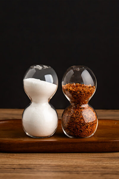 Porsima 3797 Glass 2-Piece Salt and Pepper Shaker Set - 9.5X5Cm
