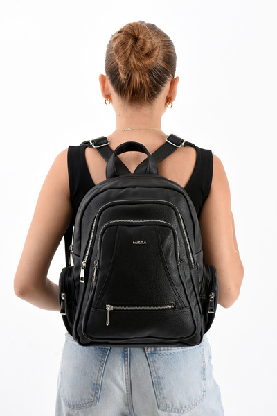 çantamgelsin Mega Polo Soft Leather Multi-Compartment Women's Backpack