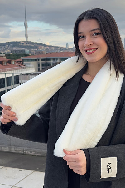 Mollycrush Plush Soft Soft Scarf | Winter Faux Fur White Women's Neckerchief