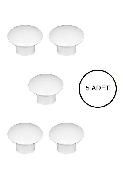 MegaVitrin 5-dijelni set ručki za nameštaj od belog plastičnog gumba u obliku...