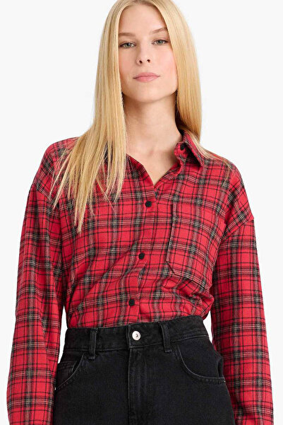 DeFacto قميص طويل الأكمام بنقشة مربعات G0293AX25AU