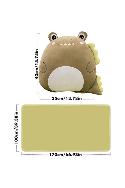 Flippy 2-in-1 Blanket for Bed or Sofa, Flippy, Crocodile Toy Model with Storage, Microfiber, 1 x 1.7 m, Gre