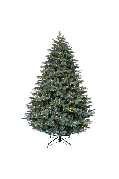 BraziPremium Brad de Crăciun artificial Mulberry cu aspect mat și luminițe, PE, 183 cm, 550 LED-uri