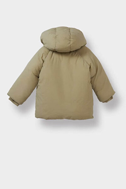 DeFacto Kapüşonlu Cepli Çıtçıtlı Fermuarlı Şişme Yeşil Kız Bebek Mont C5301A5/GN497