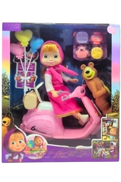 Toybox Masha & The Bear Riding A Scooter Fun Playset For Kids