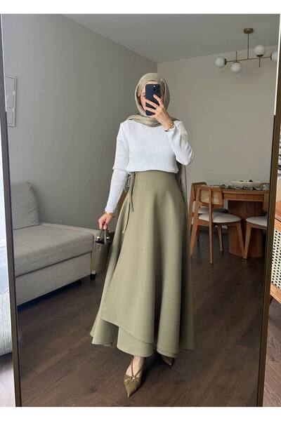 Molly Nelly Women's Side Tie Hijab Long Skuba Skirt