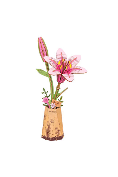 ROWOOD 3D Puzzle Pink Lily, 124 pieces, Wood,