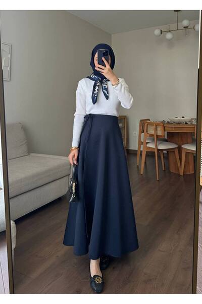 Molly Nelly Women's Side Tie Hijab Long Skuba Skirt