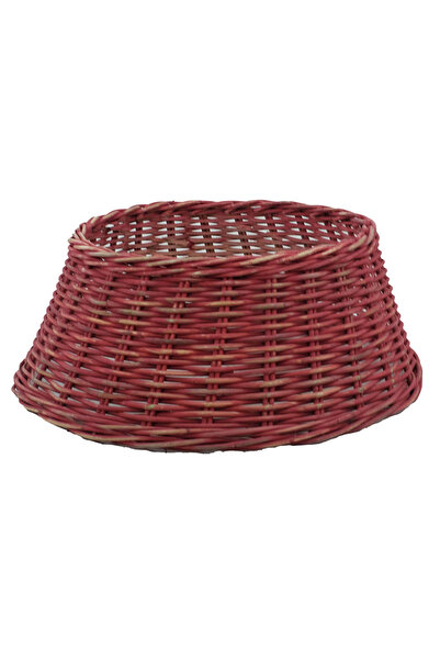 BraziPremium Husă roșie pentru suport de brad de Crăciun, ratan, 65 x 26 cm
