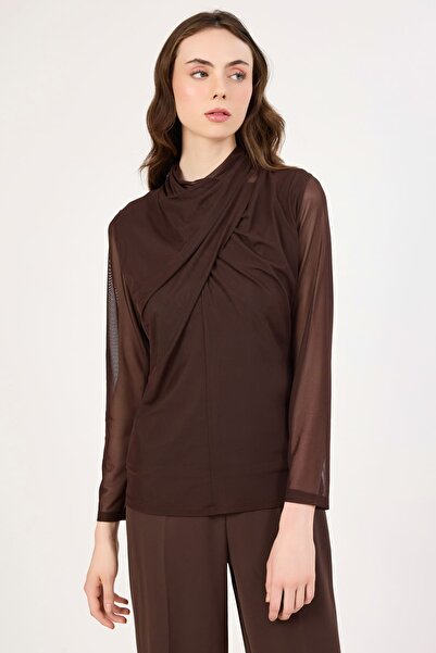 FEVER Yaka detaylı tül bluz