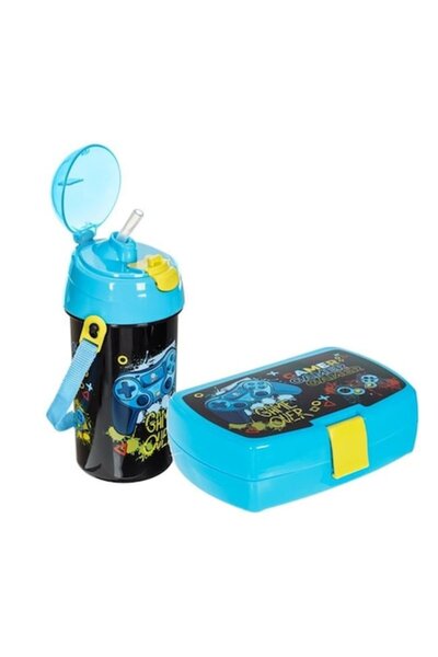 ANTBRO Set de prânz Gamer – Cutie de prânz 750 ml + Sticlă de apă 500 ml – De...