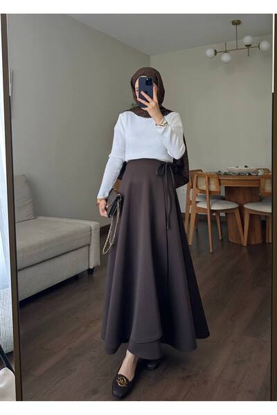 Molly Nelly Women's Side Tie Hijab Long Skuba Skirt