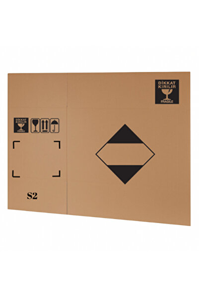 Aspak 29,5x18,5x30 Cm S2 Uyarı Sembolü Baskılı Kargo Kolisi - Çift Oluklu-10 ...