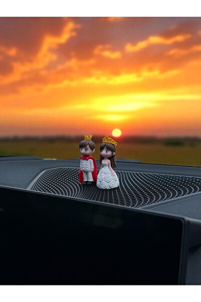 sudora هدية للحبيب، إكسسوار للسيارة، تمثال الأمير والأميرة - 7 سم