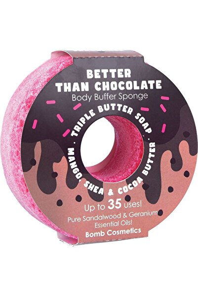 Bomb Cosmetics Sapun exfoliant cu burete Better Than Chocolate Donut Body Buffer,