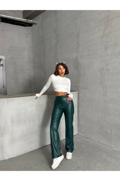 Ecenin Favorileri Faux Leather Women's Trousers