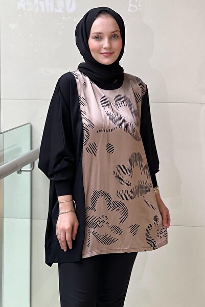 Ghisa تونيك منقوش مع ملابس تريكو من الساتان