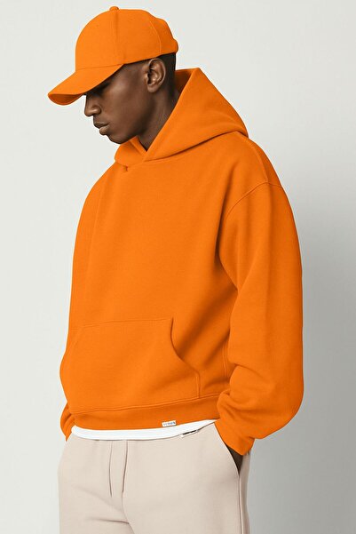 BENROMA Hanorac unisex cu glugă din bumbac pieptănat cu 3 fire