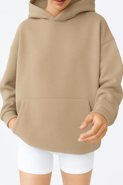 BENROMA سترة رياضية بقلنسوة للجنسين مصنوعة من القطن الممشط بثلاث خيوط