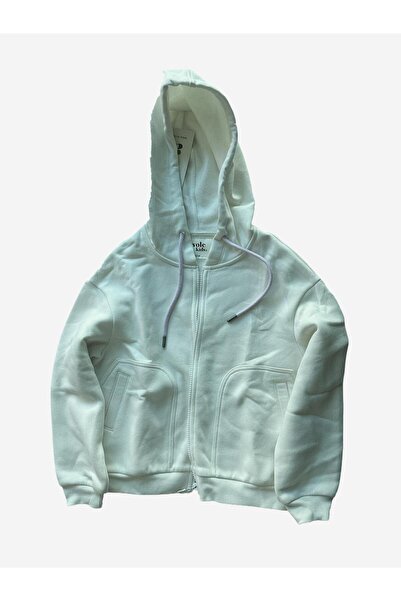 3 İplik Şardonlu Kapüşonlu Fermuarlı Sweatshirt