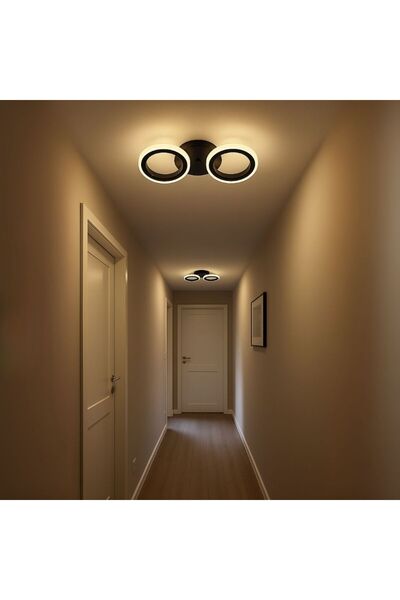 ALC-Shop Πολυέλαιος LED MARA 19W, 2 Κύκλοι, Ψυχρό/Ζεστό/Ουδέτερο φως, Μαύρο