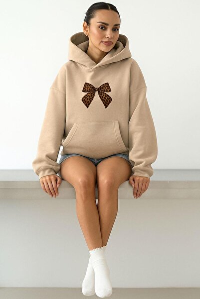 E-ROMA Hanorac unisex cu glugă din panglică din bumbac pieptănat cu 3 fire