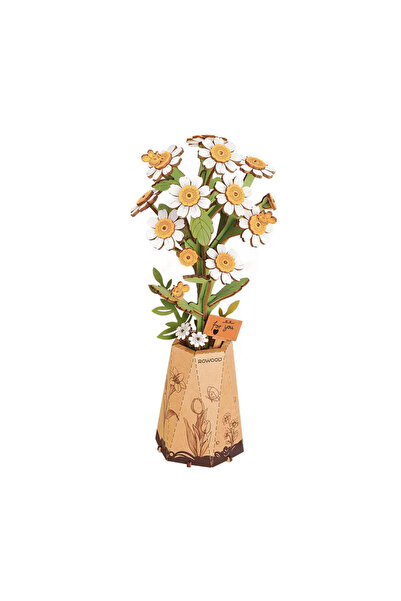 ROWOOD 3D Puzzle Chamomile Flower, 124 pieces, Wood,