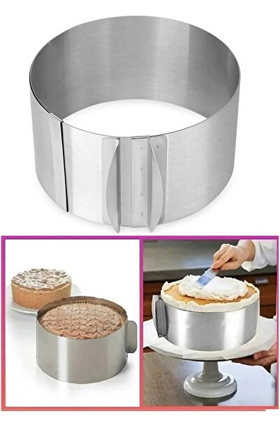 Bayev 2Pcs Round Adjustable Pastry Cake Sponge Cake Mold Adjustable Circle Pastry Maker Pastry Supplies