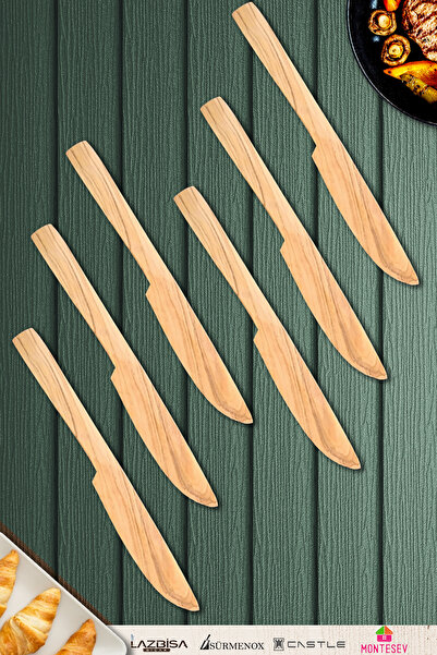 MONTESEV Zeytin Ağacı Ahşap Tahta Bal Reçel Kahvaltı Bıçağı (ZEYTİN AĞACI) ZY...