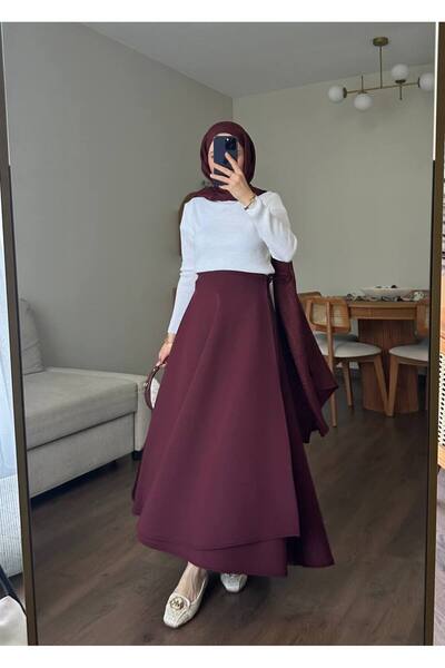 Molly Nelly Women's Side Tie Hijab Long Skuba Skirt