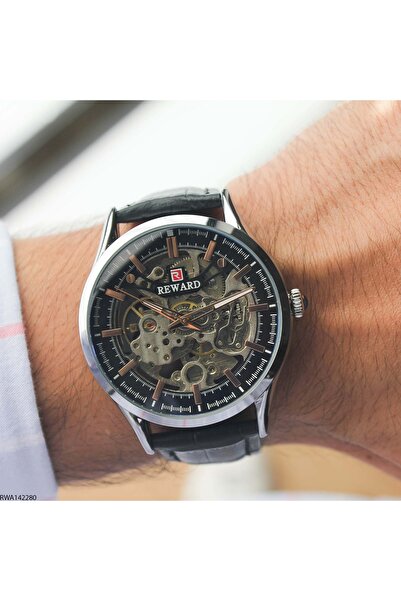 Reward Rwa142280 Leather Band Automatic Men's Wristwatch