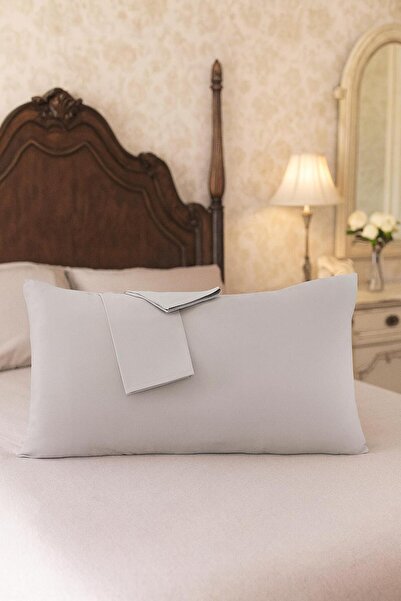 Lio20 50 X 70 cm Size Cotton Fabric Covered 2-Piece Pillowcase Set - Gray